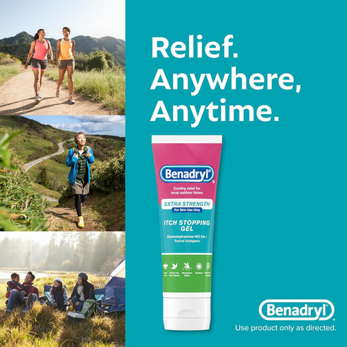 Benadryl Extra Strength Anti-Itch Topical Gel with 2% Diphenhydramine HCI for Itch Relief, 3.5 fl. oz