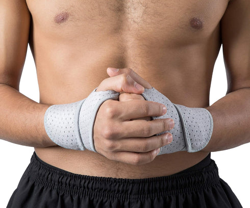 HiRui Adjustable Gray Wrist Compression Strap and Brace - 2 Pack Sport Support for Fitness, Weightlifting, Pain Relief