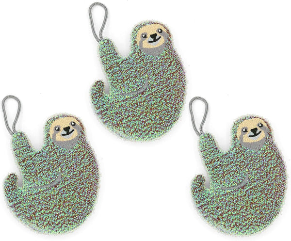 Kikkerland Reusable Sloth Scrub Sponge Cleaning Supplies for Kitchen, Home Essentials Fun