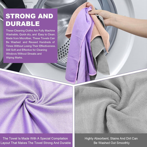 Window Cleaning Cloth & Enviro Cloth - Basic Package for Home, Car, Restaurant, Hotel, and Office Cleaning (Grey and