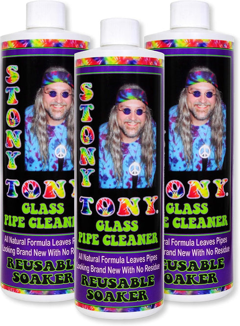 Stony Tony Glass Pipe Cleaner 3 16oz Bottles.