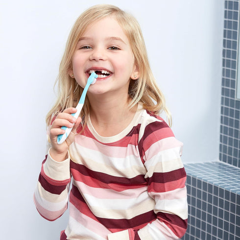 Jordan* Kids Toothbrush 4 Pack | 6-9 Years, Soft Bristles, BPA Free | Blue & Pink Step 3