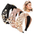Ivyu Knotted Pearl Headbands, Fashion Hair Accessories for Women, No Slip Cute Top Knot Gift for Girls, Black Pink Gold