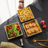 N9R 50 Count Gold Square Plastic Serving Bowls, 12 oz Disposable Bowls for Candy, Salad, Perfect for Parties