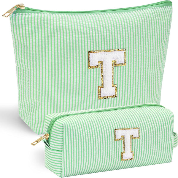 Initial Makeup Bag for Women & Girls - Skin Care for Teens 10-12, Gifts for Women, Graduation & Mothers Day