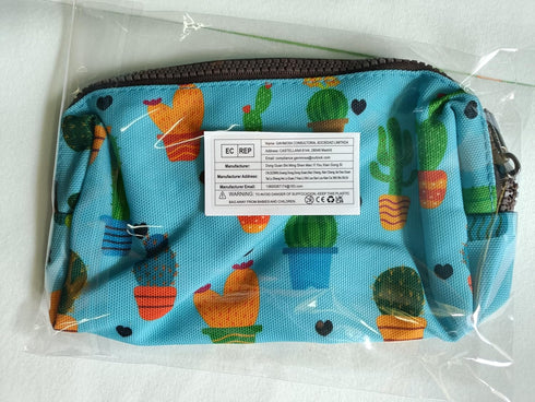 LParkin Canvas Cactus Pencil Case - Makeup Cosmetic Bag and Stationary Pouch