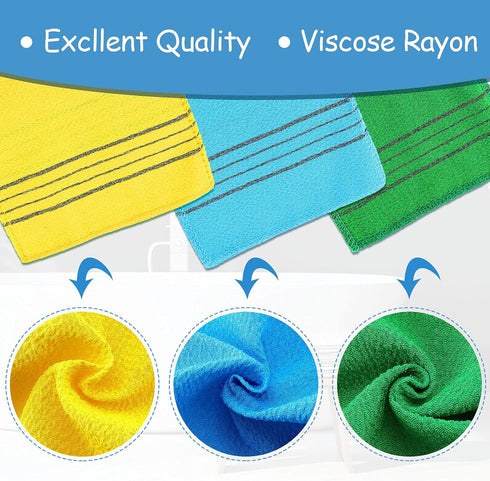 Tatuo 10 Pieces Korean Exfoliating Washcloth Mitt, Double Sided Scrub Mitt Cloth Gloves for Remove Dead Skin Japanese