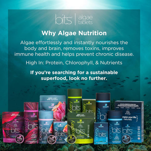 BEAUTYbits - Organic Spirulina Tablets - Algae Superfood - Collagen, Protein, Chlorophyll - Hair, Nails, & Skin Care - Vegan, Keto, Gluten Free - Self Care - Skincare Beauty Gifts - 2 Bags, 60 Tablets