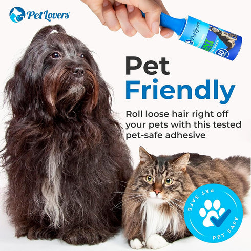 PetLovers Mini Lint Rollers for Travel 4 Pack - Small Lint Removers for Pet Hair and Debris Pickup