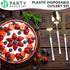 Party Bargains Disposable Plastic White Gold Cutlery Set, 40 Pack with 16 Forks, 8 Knives, 16 Spoons, Infinity Modern
