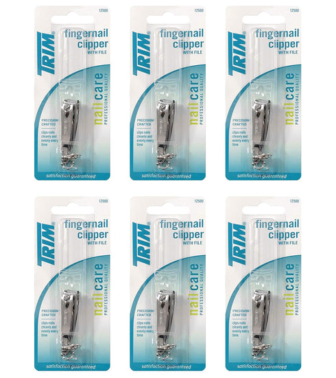 Trim Nailcare Fingernail Steel Clipper with File, Item Number 12500, (Pack of 6)