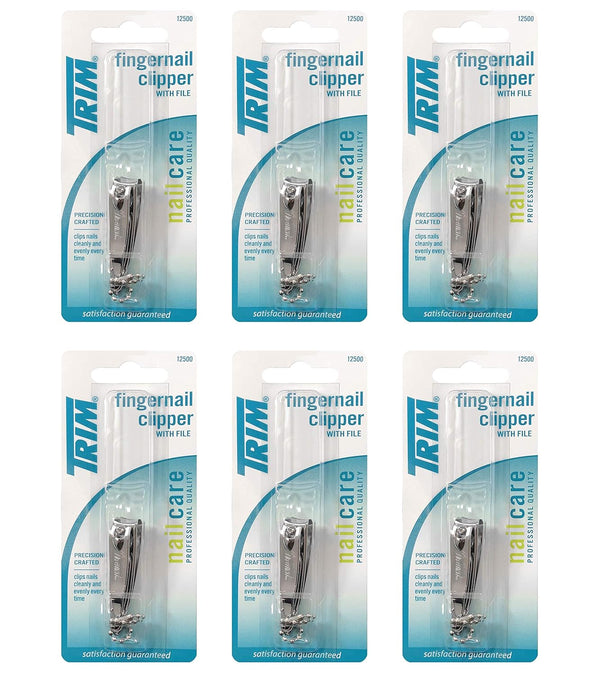 Trim Nailcare Fingernail Steel Clipper with File, Item Number 12500, (Pack of 6)