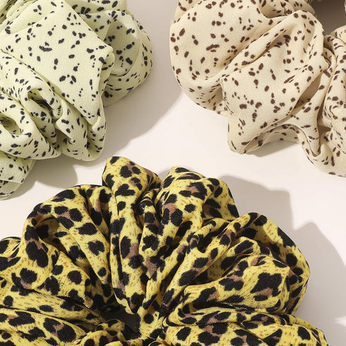 Scrunchies Hair Ties for Women - Big Silk Satin Jumbo Oversized Scrunchy for Thick Hair, Yellow Ligas Para el Cabello
