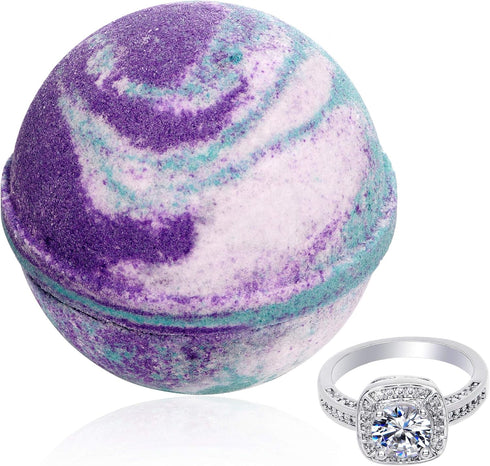 Mermaid Daydream Bath Bomb with Surprise Ring Inside, Extra Large 10 oz., Made in USA (Ring Size 7)