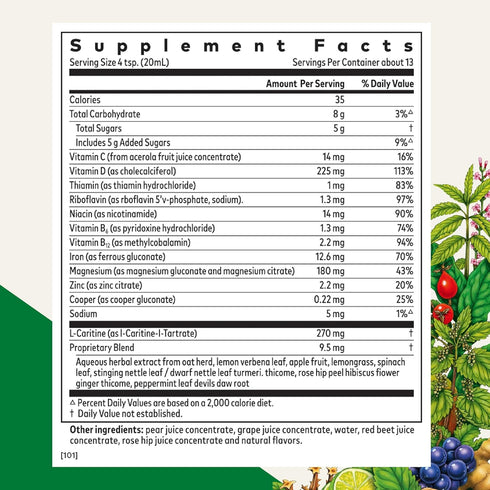 Floradix Iron Sport Liquid Mineral & Vitamin Formula - Daily Nutritional & Energy Support - Vegan & Non-GMO