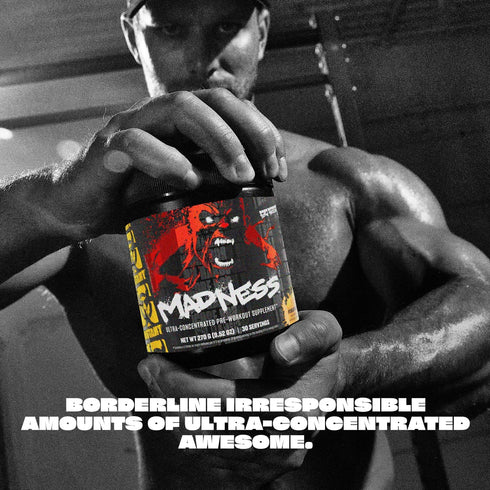 Mutant Madness Pre Workout Powder Supplement - Performance and Pump Blend, 30 Servings, Blue Raspberry