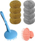 Non-Scratch Dishes Scrubber, Kitchen Steel Wool, Detachable Handle Cleaner Sponge, Easy Scouring Scrubbing Brush, 10 Pcs