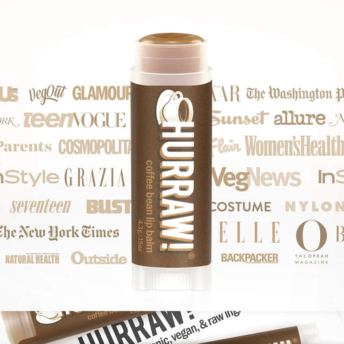 Hurraw! Coffee Bean Lip Balm - 3 Pack - Organic, Certified Vegan, Cruelty Free, Gluten Free - Made in USA