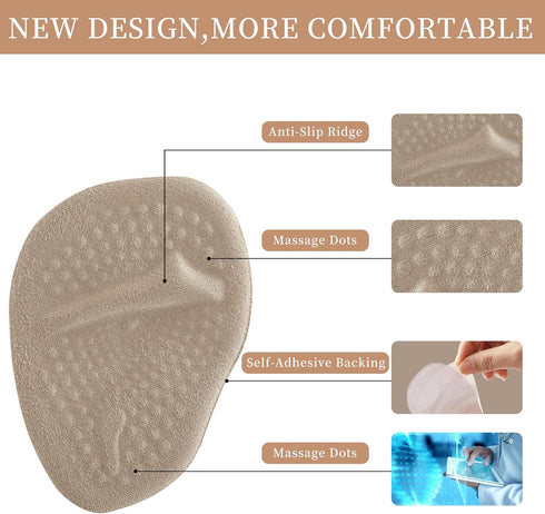 VRUIFA 2 Ball of Foot Cushions, Metatarsal Pads for Women, High Heels Comfort Pads, Shoe Support for Metatarsalgia Pain