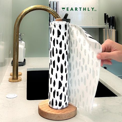 Reusable Paper Towels - 10 PACK - Washable Cotton Cloth Paper Towels - Paperless Napkins - Absorbent Long Lasting Zero