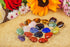 JIC Gem 20 pcs Mixed Crystal Heart Stones, Heart Shape Chakra Stones, 30mm Reiki Balancing Hand Carved