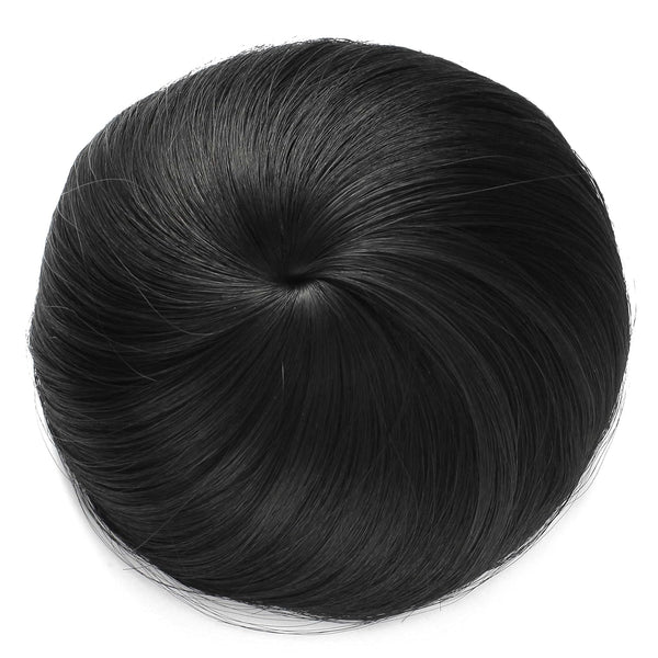 Onedor Synthetic Fiber Hair Extension, Chignon Donut Bun Wig Hairpiece, 1B - Off Black