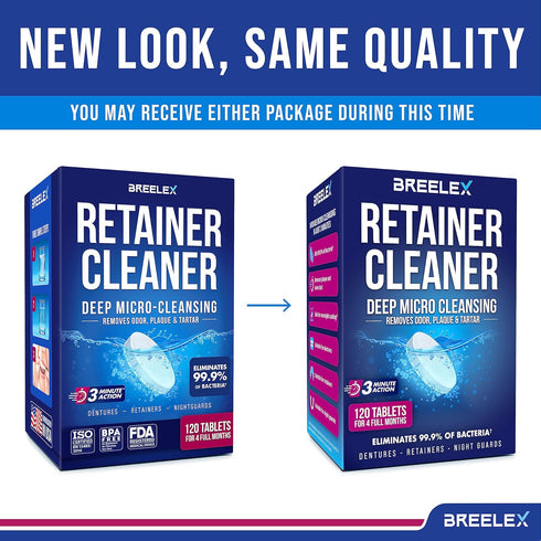 Denture Cleaning Tablets - 120 Retainer Cleaner Tablets for Aligner, Mouth & Night Guard - FSA HSA Approved Products - Dental Cleanser for Nightguards- Fresh in 3 Minutes - 120 Tablets