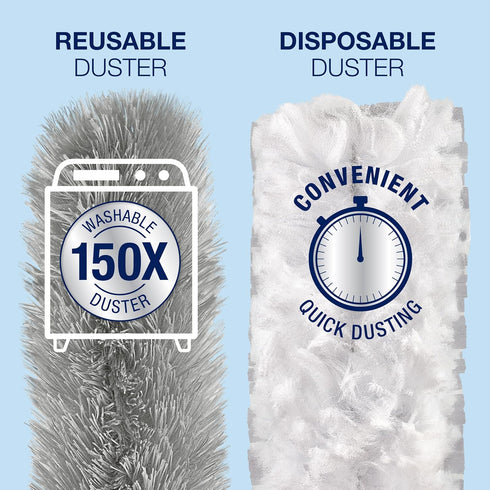 Bona High Performance Dusting System, 1 Extendable Handle, 3 Disposable Dusters, 1 Reusable Duster, Storage Bag