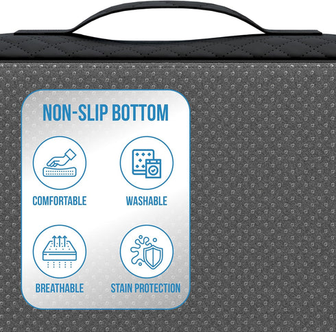 19 17 3 Extra Large Wheelchair Seat Cushion - for Sciatica and Lower Back Pain Relief, Anti-Slip, Removable Strap
