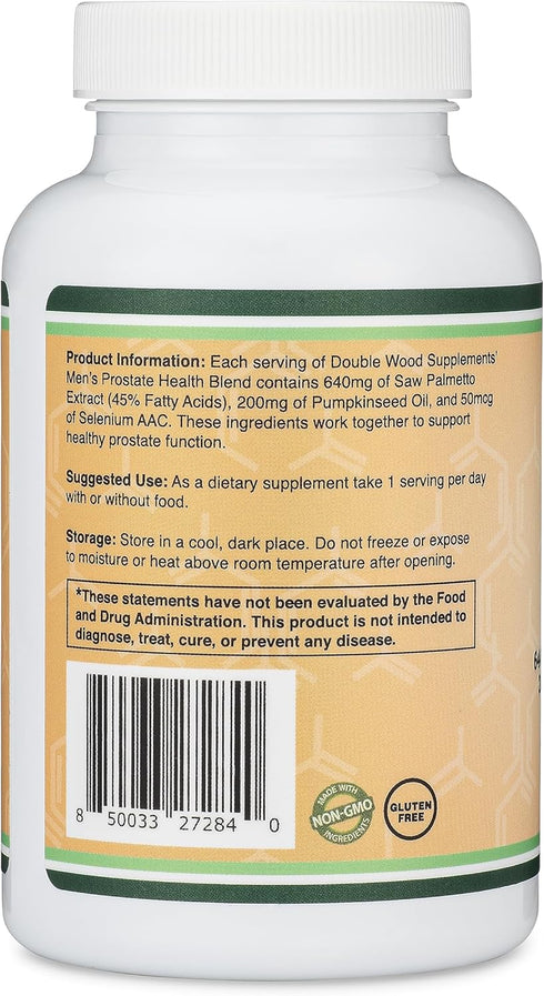 Prostate Support Supplement for Men's Health, 120 Capsules, Supports Prostate Function and Urinary Control