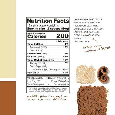 Skratch Labs Post Workout Recovery Drink Mix with Horchata, 21.2 oz, 12 Servings with Complete Milk Protein of Casein