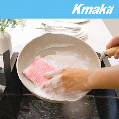 Sponges,3 Pack 6 KMAKII Bamboo Kitchen Sponges Dish Sponge Super Absorbent Natural Dish Color