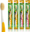 MOUTHWATCHERS Dr Plotkas Extra Soft Kids Toothbrushes, 4 Pack - 2 Yellow and 2 Pink