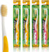 MOUTHWATCHERS Dr Plotkas Extra Soft Kids Toothbrushes, 4 Pack - 2 Yellow and 2 Pink