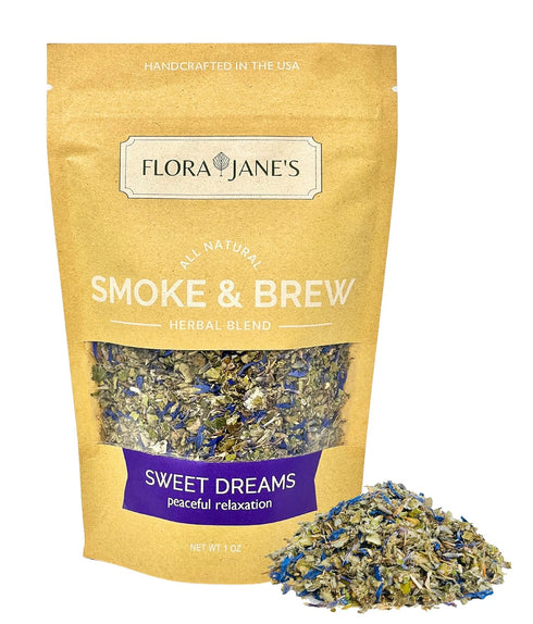 Smoke & Brew - Sweet Dreams Blend for Relaxation and Sleep - Caffeine Free Tea and Smoke Blend