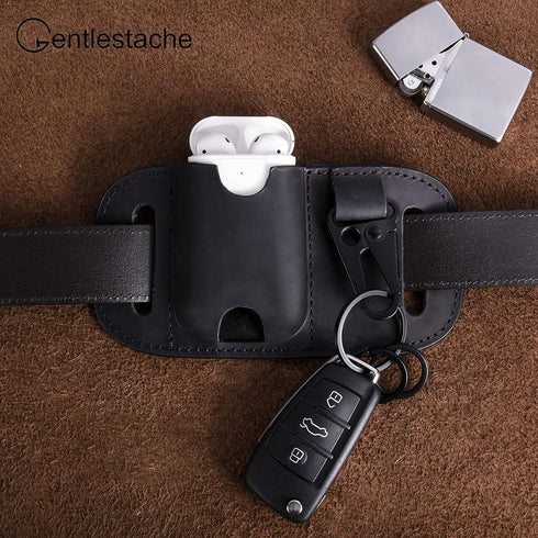 Gentlestache Leather Sheath for Zippo, Leather Zippo Pouch Case, Leather Case Cover for AirPods, Lighter Pouch