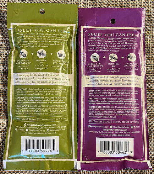 Village Naturals Therapy Aches + Pains Nighttime Relief Mineral Bath Soak 2oz, 2 Oz