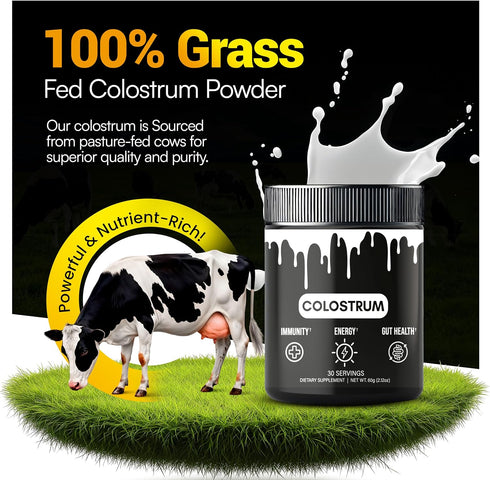 H.V HEALTHY VITAMINS Immune 30 Healthy Vitamins Grass-Fed Bovine Colostrum Powder Gut Health & Support Supplement |