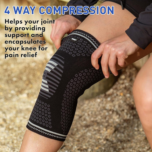 TKWC Knee Brace Compression Sleeve for Men Women, Extra Large Knee Support for Running, Weightlifting, Arthritis Relief