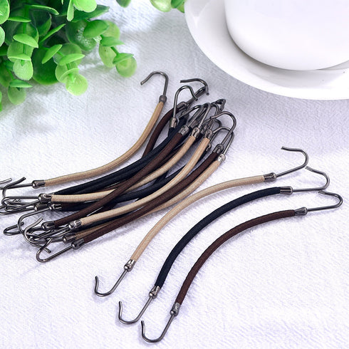 Hotop 15 Pieces Elastic Hook Hair Tie Styling Ponytail Holder Hooks for Curly Long Hair (Black, Brown, Blonde)