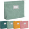 Sanwuta 4 Pack Velvet Cosmetic Bag, Large Capacity Corduroy Pouch, Zipper Canvas Makeup Bags, Travel Toiletry Organizer