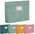 Sanwuta 4 Pack Velvet Cosmetic Bag, Large Capacity Corduroy Pouch, Zipper Canvas Makeup Bags, Travel Toiletry Organizer