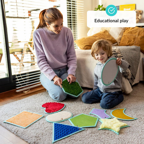ODOXIA Sensory Mats for Autistic Children | Sensory Tiles for Kids | Sensory Wall Panel | Sensory Mats (Shapes) |