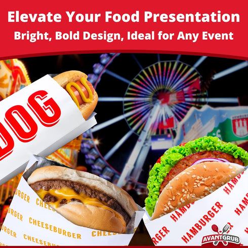 Retro 30 Combo Pack Grease-Proof Food Wrapper, 10 Each Hamburger, Cheeseburger, Hot Dog Bags