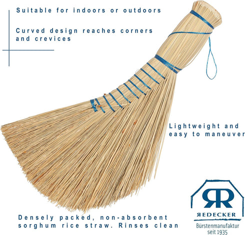REDECKER Dutch-Style Whisk Brush Set of 2, 12-1/2 inches for Indoor and Outdoor Use