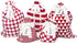 100% Cotton Gift Bags, Standard Set, Red, Set of 5 bags: three 16"x12" and two 10"x8"
