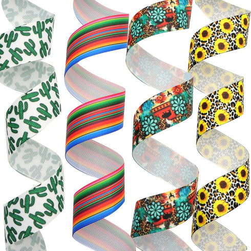 David Accessories Leaves Grosgrain Ribbon Tape, 1" Wide x 40 Yards, 8 Rolls of 5 Yards for DIY Hair Bow, Wedding, Party