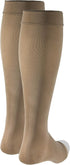 Truform Women's Compression Stockings - 20-30 mmHg, Knee High Length, Open Toe, Opaque, Beige, Large