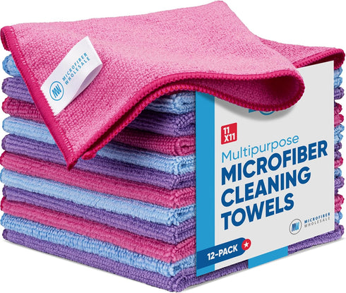 Microfiber Cleaning Cloth - 12 Pack, Better Quality All Purpose Towels for Home, Clean, Dust, and Polish