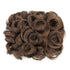 SWACC Short Messy Curly Dish Hair Bun Extension, Easy Stretch Combs, Clip in Ponytail, Medium Ash Brown-8#